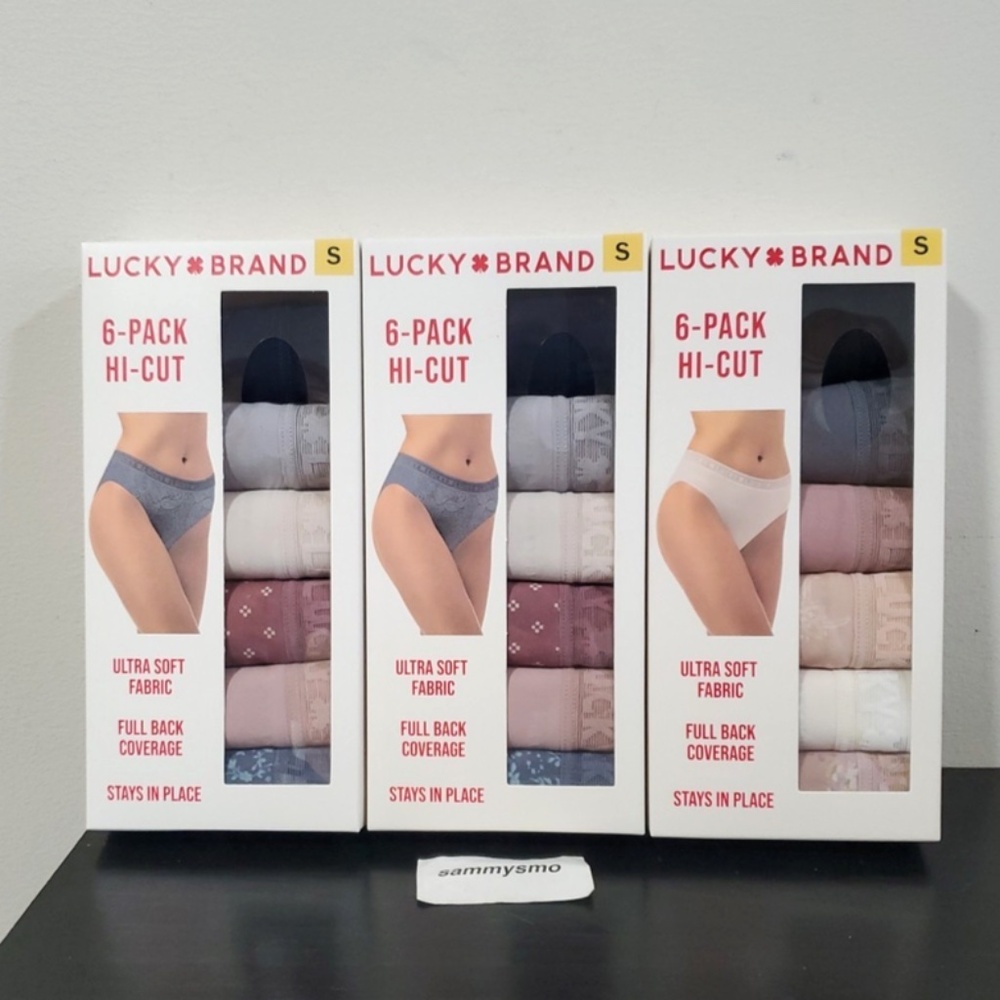 Lucky Brand Women's 6-Pack Hi-Cut Ultra Soft Panties SMALL x3
